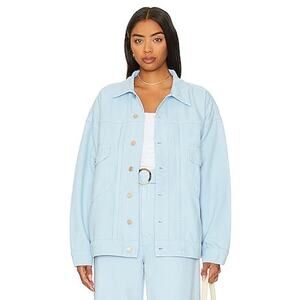 Mother Denim SNACKS! The Big Bite Denim Jacket in Blue Barrymore Size Small